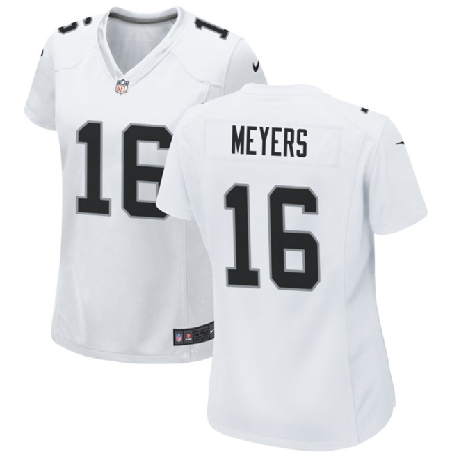 Women's Las Vegas Raiders #16 Jakobi Meyers White Football Stitched Jersey(Run Small)